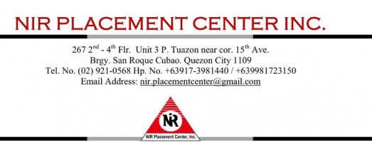 Maid agency: NIR Placement Center Inc.